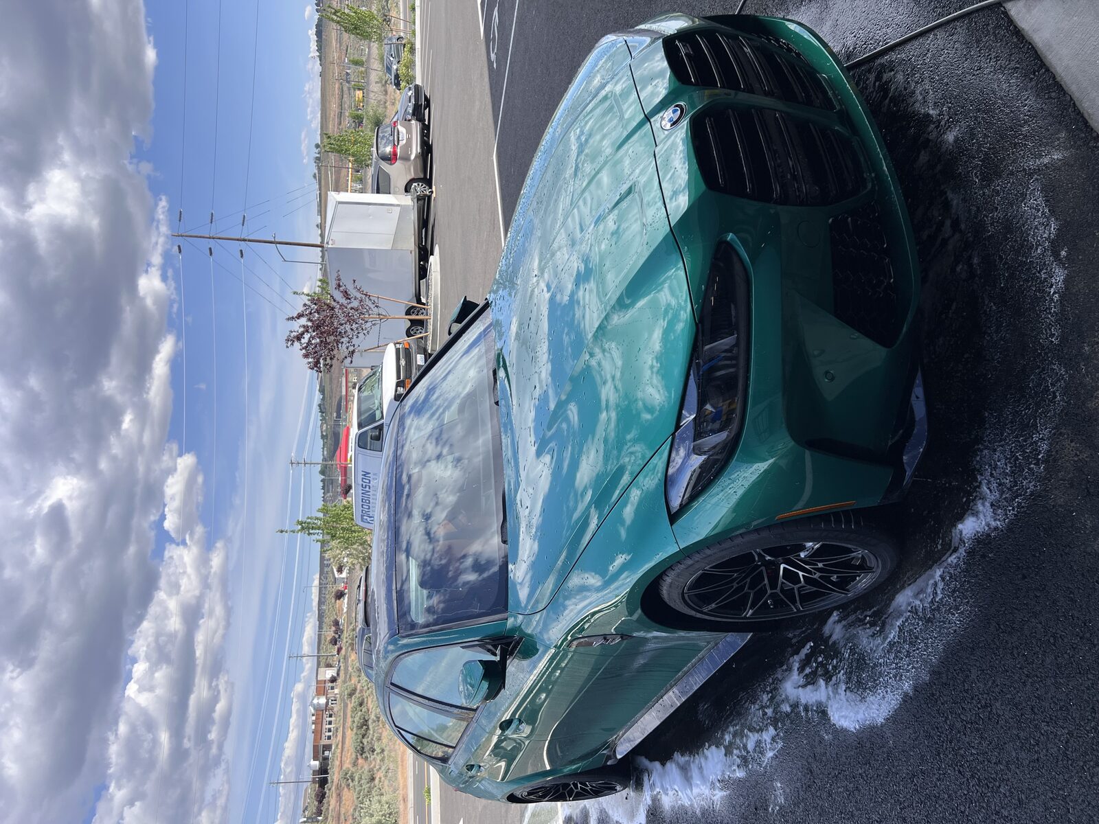 Full detail on green BMW M3