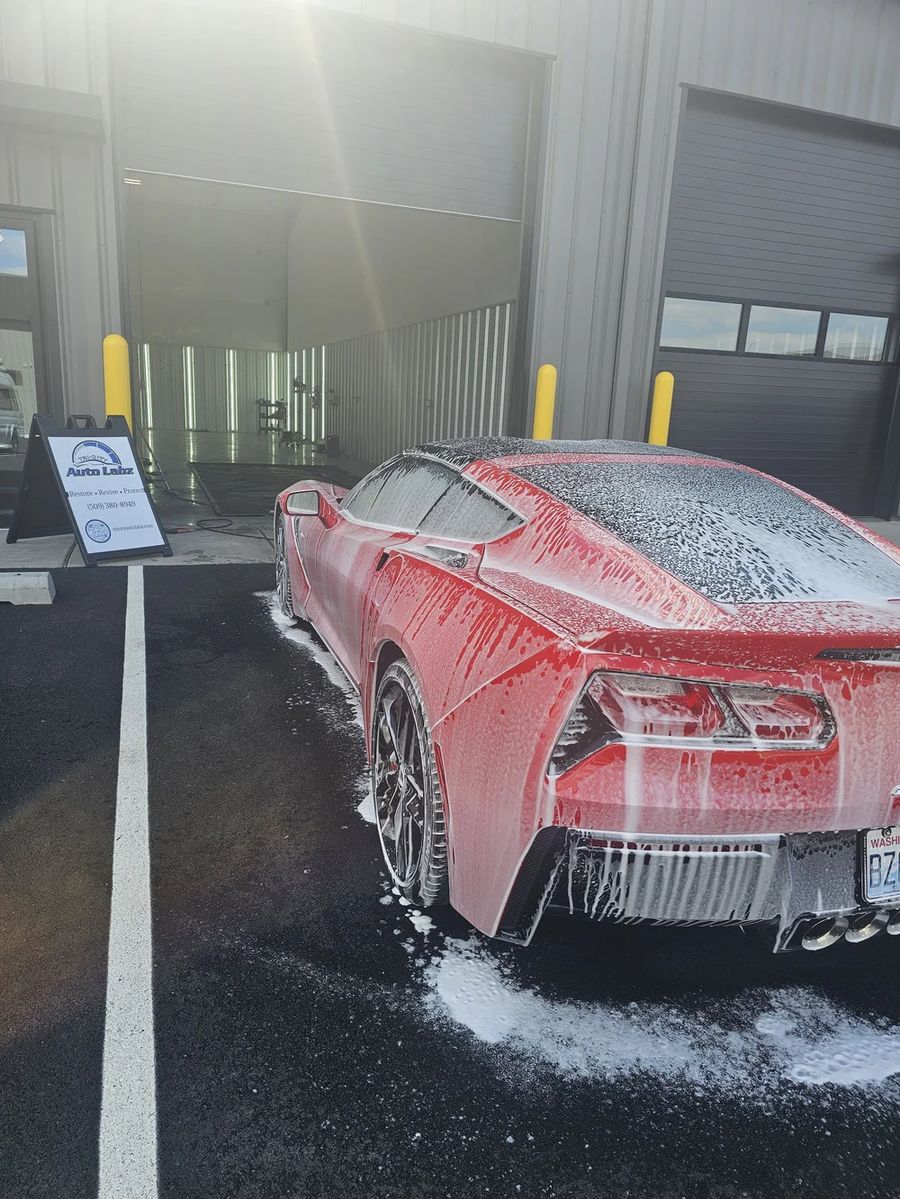 Foam wash on Chevrolet Corvette